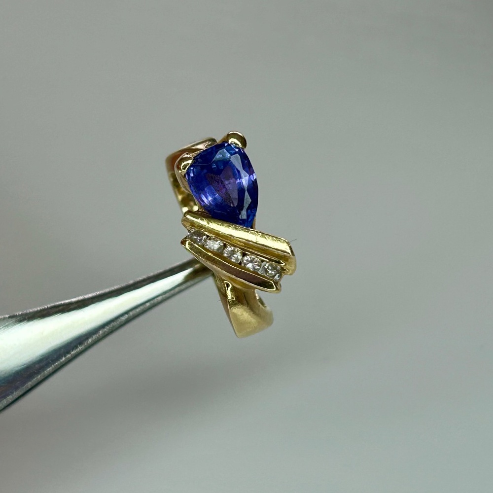 Genuine Tanzanite and Diamond Ring